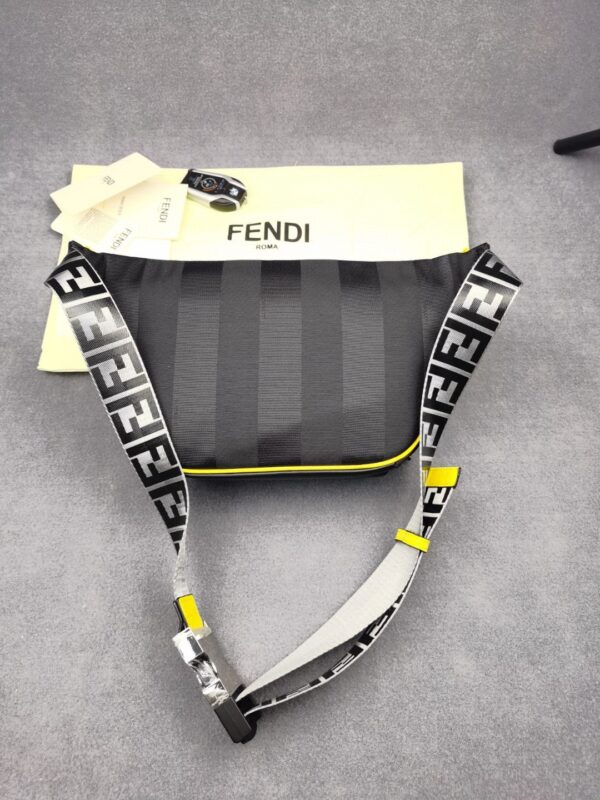 1:1 Replica Fendi Little Monster Belt Bag Black/Yellow/Gray For Men, Men's Bags 7.9in/20cm FF