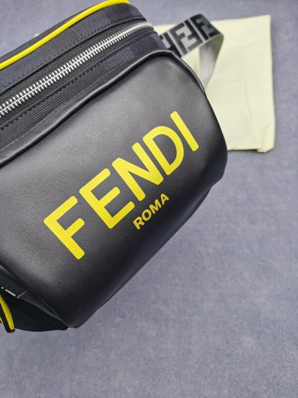 1:1 Replica Fendi Little Monster Belt Bag Black/Yellow/Gray For Men, Men's Bags 7.9in/20cm FF