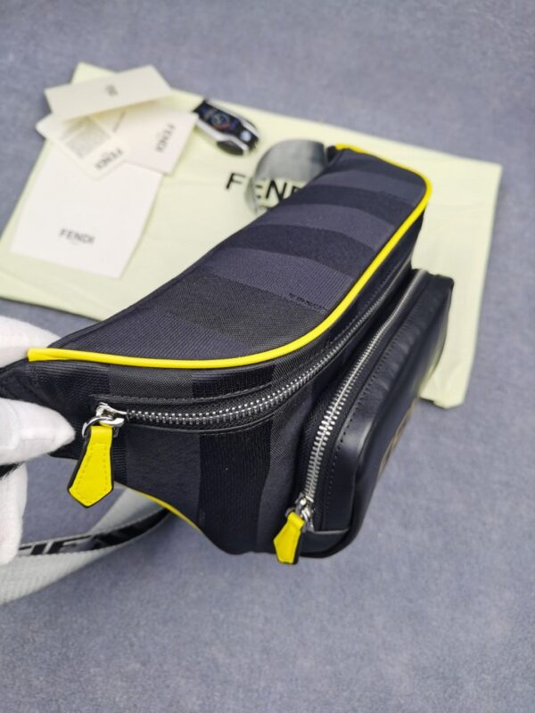 1:1 Replica Fendi Little Monster Belt Bag Black/Yellow/Gray For Men, Men's Bags 7.9in/20cm FF