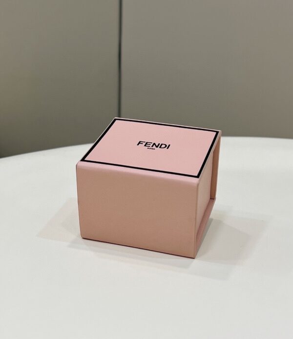 1:1 Replica Fendi Logo Box Keychain Pink Charm Bag For Woman 8cm/3in