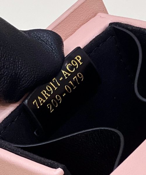 1:1 Replica Fendi Logo Box Keychain Pink Charm Bag For Woman 8cm/3in