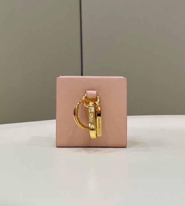 1:1 Replica Fendi Logo Box Keychain Pink Charm Bag For Woman 8cm/3in