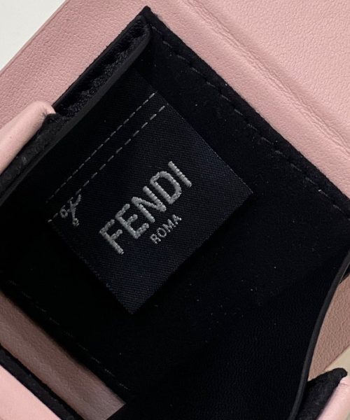 1:1 Replica Fendi Logo Box Keychain Pink Charm Bag For Woman 8cm/3in