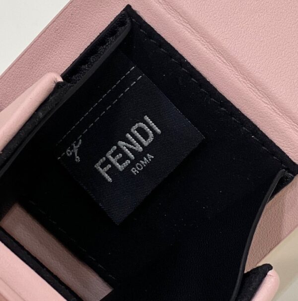 1:1 Replica Fendi Logo Box Keychain Pink Charm Bag For Woman 8cm/3in