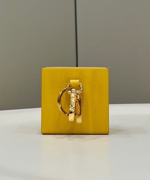 1:1 Replica Fendi Logo Box Keychain Yellow Charm Bag For Woman 8cm/3in