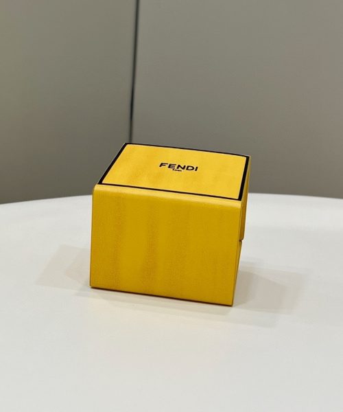 1:1 Replica Fendi Logo Box Keychain Yellow Charm Bag For Woman 8cm/3in