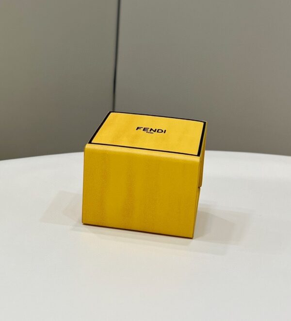 1:1 Replica Fendi Logo Box Keychain Yellow Charm Bag For Woman 8cm/3in