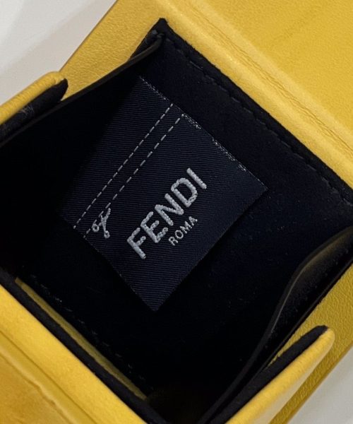 1:1 Replica Fendi Logo Box Keychain Yellow Charm Bag For Woman 8cm/3in