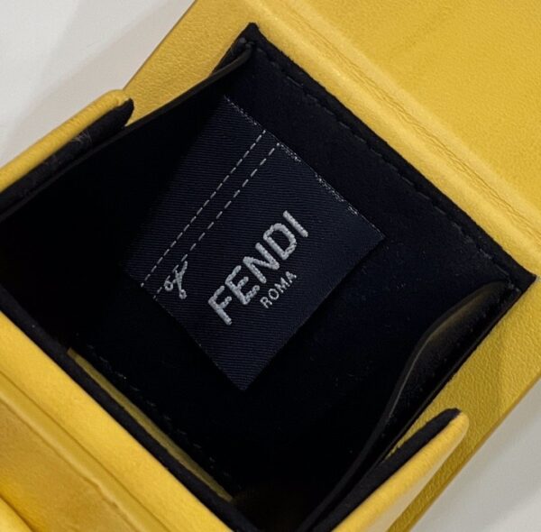 1:1 Replica Fendi Logo Box Keychain Yellow Charm Bag For Woman 8cm/3in