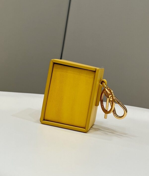 1:1 Replica Fendi Logo Box Keychain Yellow Charm Bag For Woman 8cm/3in