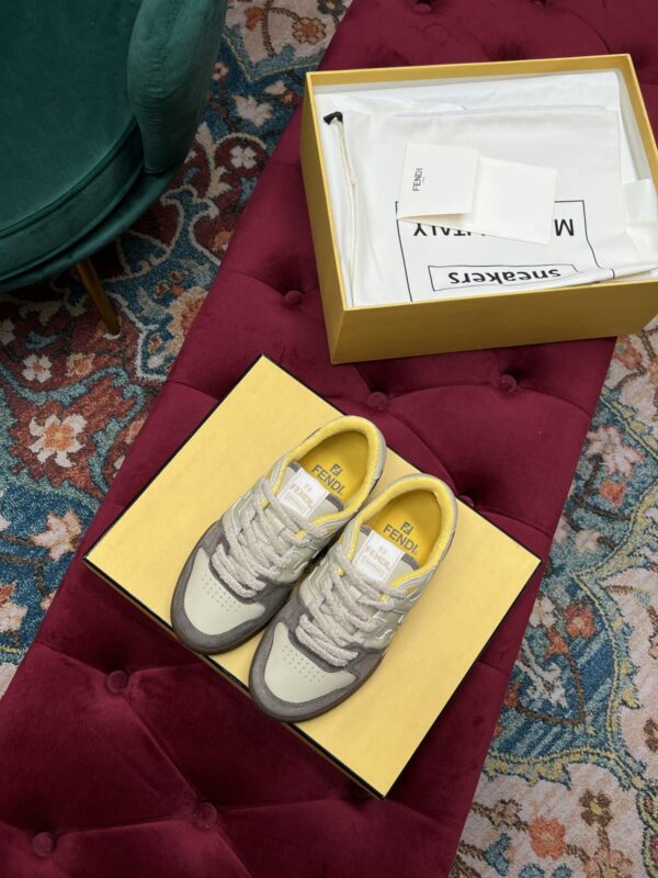 Fendi Match Low Tops In Beige For Women 8E8252AHH2F1FHU