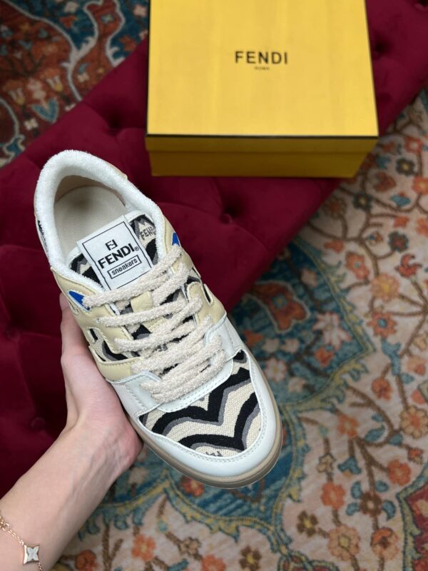Fendi Match Low Tops In Beige For Women 