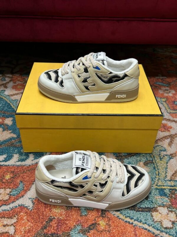 Fendi Match Low Tops In Beige For Women 