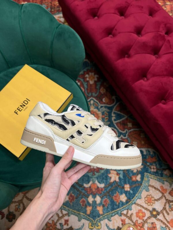 Fendi Match Low Tops In Beige For Women 
