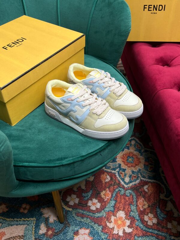 Fendi Match Low Tops In Yellow For Women 8E8252AI1NF1H1F