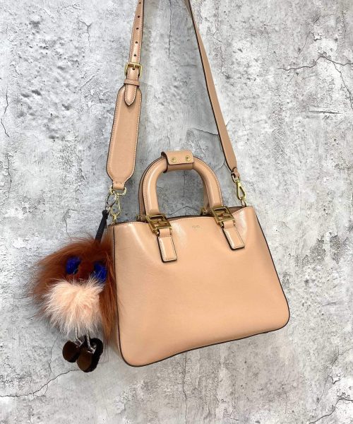1:1 Replica Fendi Medium FF Tote Shoulder Pink Bag For Woman 38cm/15in