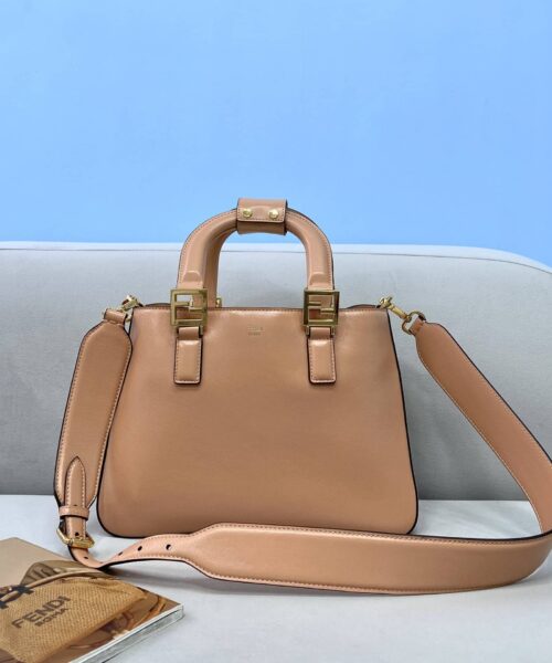1:1 Replica Fendi Medium FF Tote Shoulder Pink Bag For Woman 38cm/15in