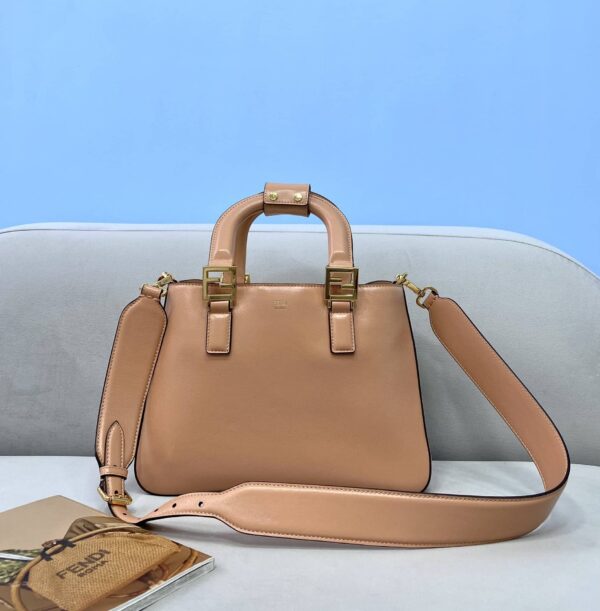 1:1 Replica Fendi Medium FF Tote Shoulder Pink Bag For Woman 38cm/15in