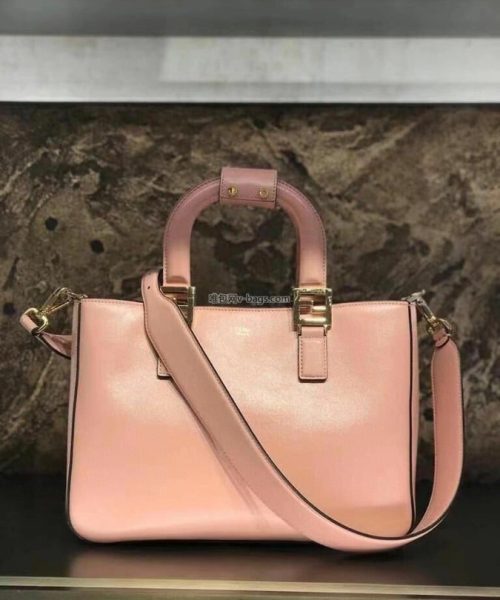 1:1 Replica Fendi Medium FF Tote Shoulder Pink Bag For Woman 38cm/15in