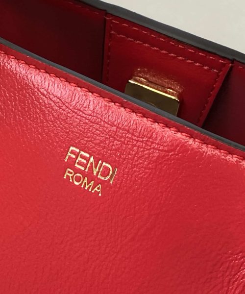 1:1 Replica Fendi Medium FF Tote Shoulder Red Bag For Woman 38cm/15in