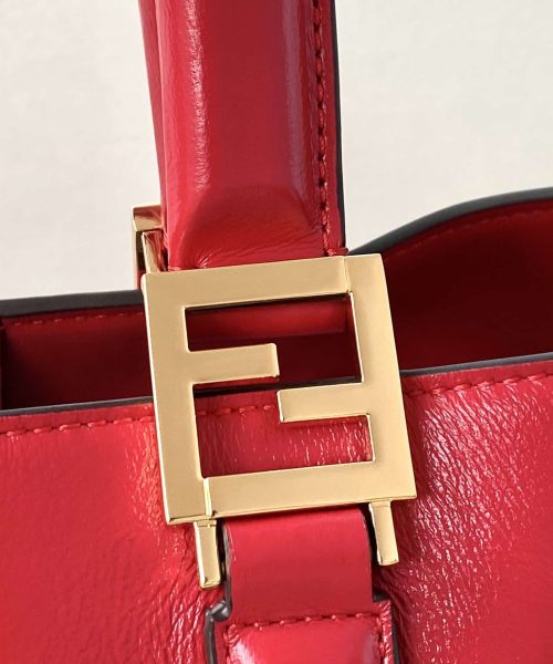 1:1 Replica Fendi Medium FF Tote Shoulder Red Bag For Woman 38cm/15in