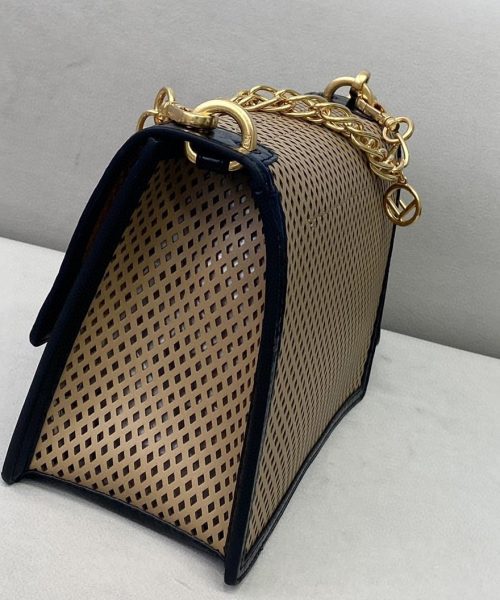 1:1 Replica Fendi Medium Kan U Black and Brown Bag For Woman 25cm/10in
