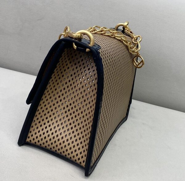 1:1 Replica Fendi Medium Kan U Black and Brown Bag For Woman 25cm/10in