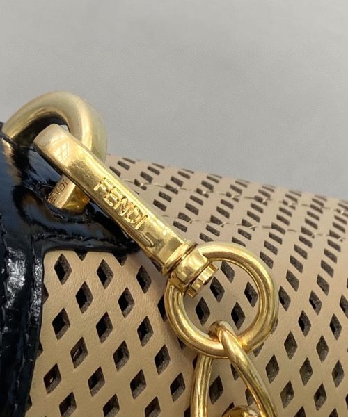 1:1 Replica Fendi Medium Kan U Black and Brown Bag For Woman 25cm/10in
