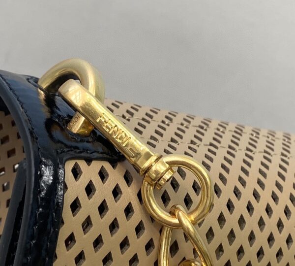 1:1 Replica Fendi Medium Kan U Black and Brown Bag For Woman 25cm/10in