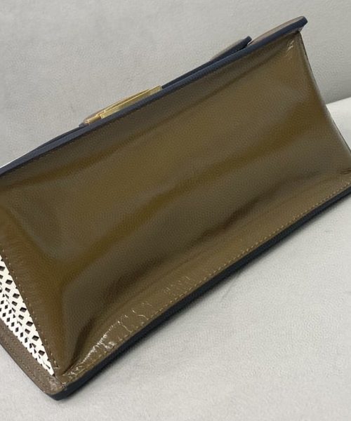 1:1 Replica Fendi Medium Kan U White and Brown Bag For Woman 25cm/10in
