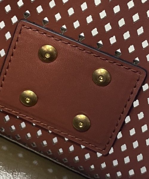 1:1 Replica Fendi Medium Kan U White and Brown Bag For Woman 25cm/10in