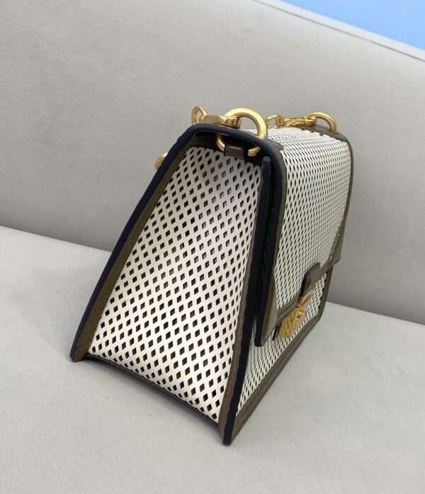 1:1 Replica Fendi Medium Kan U White and Brown Bag For Woman 25cm/10in