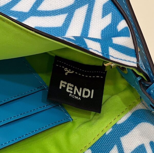 1:1 Replica Fendi Mini Baguatte 1997 Blue Glazed Bag For Woman 19.5cm/7.5in