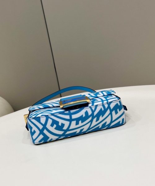 1:1 Replica Fendi Mini Baguatte 1997 Blue Glazed Bag For Woman 19.5cm/7.5in