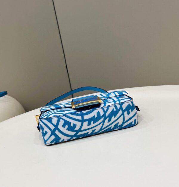 1:1 Replica Fendi Mini Baguatte 1997 Blue Glazed Bag For Woman 19.5cm/7.5in