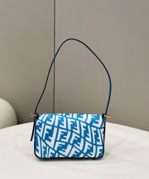 1:1 Replica Fendi Mini Baguatte 1997 Blue Glazed Bag For Woman 19.5cm/7.5in