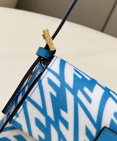 1:1 Replica Fendi Mini Baguatte 1997 Blue Glazed Bag For Woman 19.5cm/7.5in