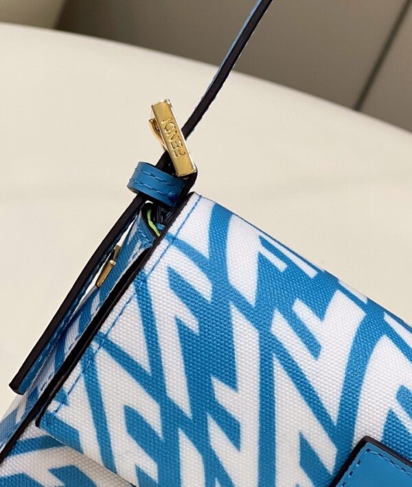 1:1 Replica Fendi Mini Baguatte 1997 Blue Glazed Bag For Woman 19.5cm/7.5in