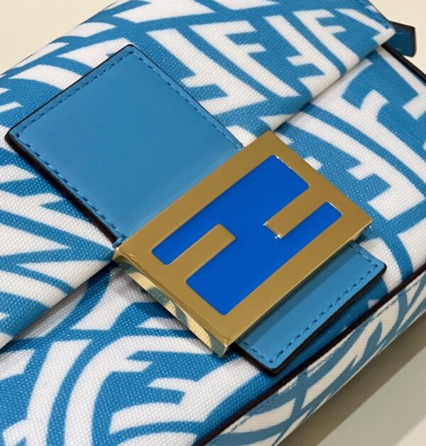 1:1 Replica Fendi Mini Baguatte 1997 Blue Glazed Bag For Woman 19.5cm/7.5in
