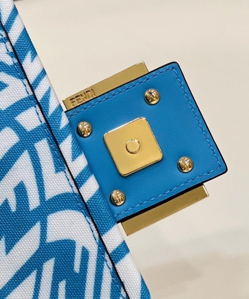 1:1 Replica Fendi Mini Baguatte 1997 Blue Glazed Bag For Woman 19.5cm/7.5in