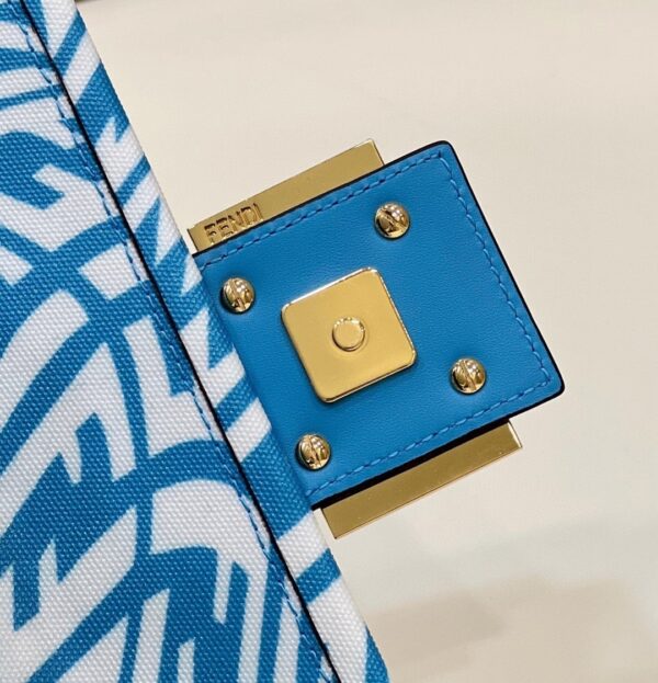 1:1 Replica Fendi Mini Baguatte 1997 Blue Glazed Bag For Woman 19.5cm/7.5in
