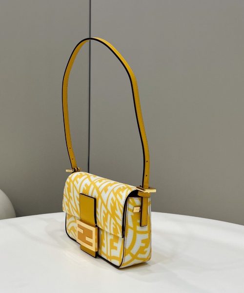 1:1 Replica Fendi Mini Baguatte 1997 Yellow Glazed Bag For Woman 19.5cm/7.5in