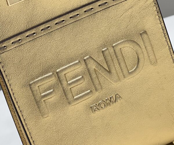 1:1 Replica Fendi Mini Sunshine Shopper Gold For Women, Women's Handbags, Shoulder And Crossbody Bags 7.1in/18cm FF 8BS051AJH7F1GNN