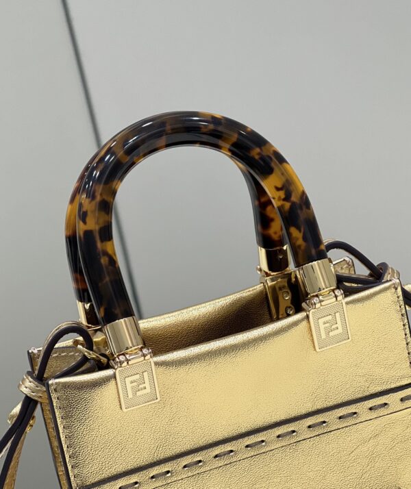 1:1 Replica Fendi Mini Sunshine Shopper Gold For Women, Women's Handbags, Shoulder And Crossbody Bags 7.1in/18cm FF 8BS051AJH7F1GNN