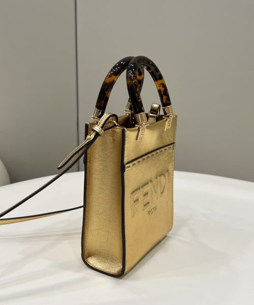 1:1 Replica Fendi Mini Sunshine Shopper Gold For Women, Women's Handbags, Shoulder And Crossbody Bags 7.1in/18cm FF 8BS051AJH7F1GNN