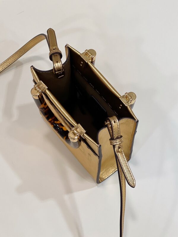 1:1 Replica Fendi Mini Sunshine Shopper Gold For Women, Women's Handbags, Shoulder And Crossbody Bags 7.1in/18cm FF 8BS051AJH7F1GNN