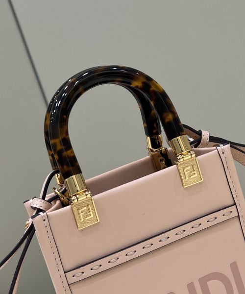 1:1 Replica Fendi Mini Sunshine Shopper Pink For Women, Women's Handbags, Shoulder And Crossbody bags 7.1in/18cm FF 8BS051