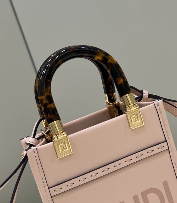 1:1 Replica Fendi Mini Sunshine Shopper Pink For Women, Women's Handbags, Shoulder And Crossbody bags 7.1in/18cm FF 8BS051