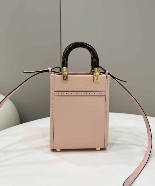 1:1 Replica Fendi Mini Sunshine Shopper Pink For Women, Women's Handbags, Shoulder And Crossbody bags 7.1in/18cm FF 8BS051