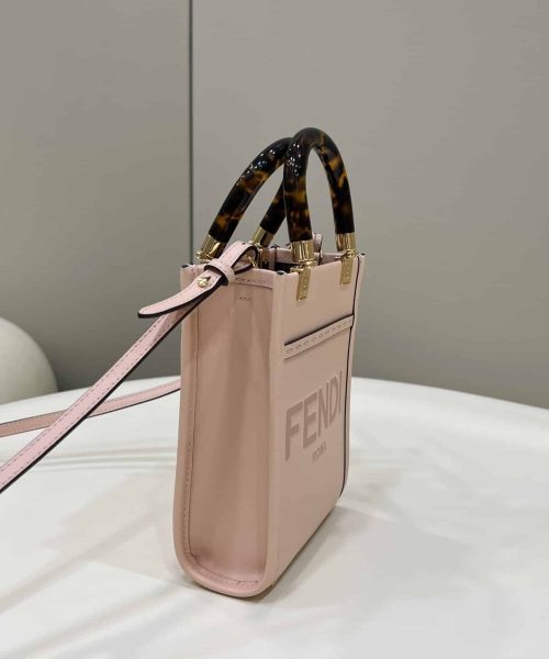 1:1 Replica Fendi Mini Sunshine Shopper Pink For Women, Women's Handbags, Shoulder And Crossbody bags 7.1in/18cm FF 8BS051